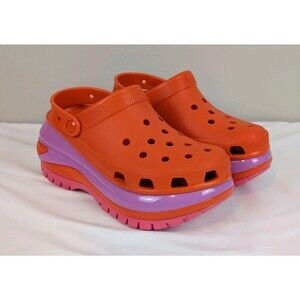 Crocs Mega Crush Clog Women's 10  Men's 8 Lava Red Orange Purple Pink 207988 84J